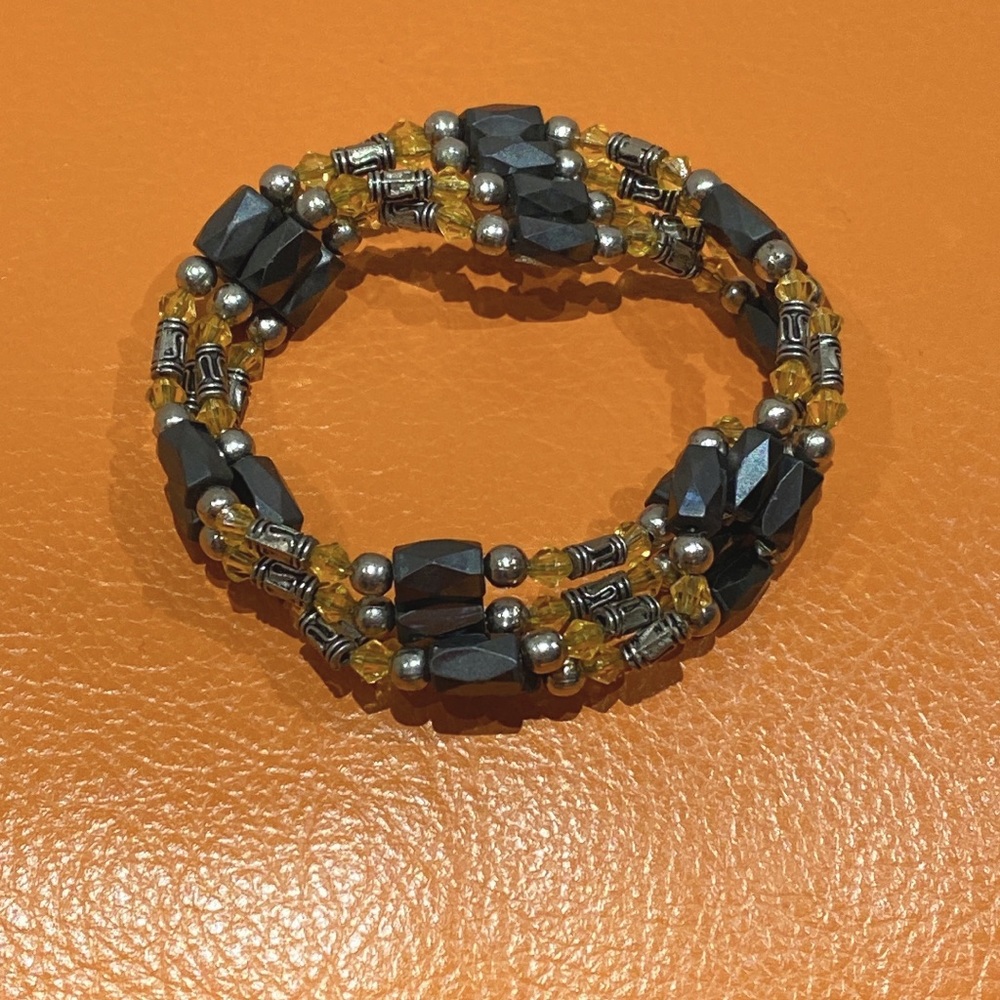 Citrine, silver and magnet bracelet/necklace